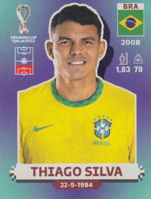 #BRA9 Thiago Silva (Brazil) Panini Qatar 2022 World Cup Sticker Collection