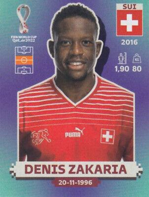 #SUI15 Denis Zakaria (Switzerland) Panini Qatar 2022 World Cup Sticker Collection