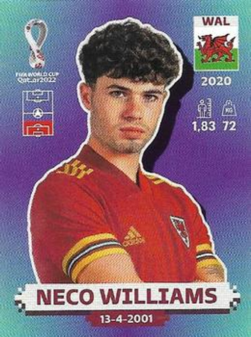 #WAL11 Neco Williams (Wales) Panini Qatar 2022 World Cup Sticker Collection #WAL11 Neco Williams (Wales) Panini Qatar 2022 World Cup Sticker Collection