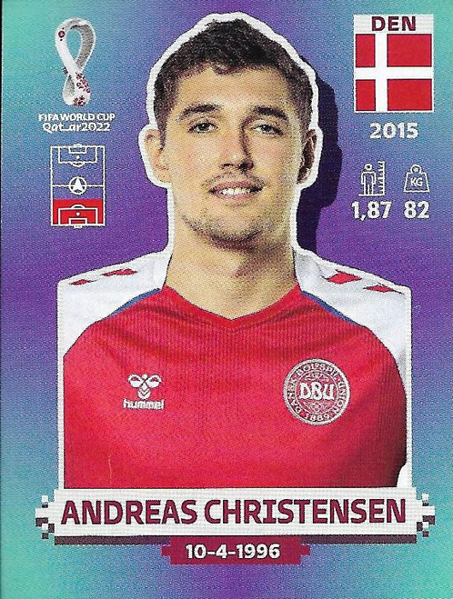 #DEN5 Andreas Christensen (Denmark) Panini Qatar 2022 World Cup Sticker Collection #DEN5 Andreas Christensen (Denmark) Panini Qatar 2022 World Cup Sticker Collection