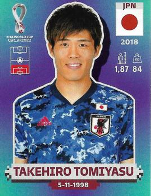 #JPN7 Takehiro Tomiyasu (Japan) Panini Qatar 2022 World Cup Sticker Collection