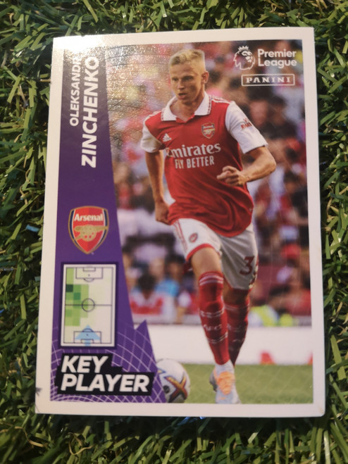 #77 Oleksandr Zinchenko KEY PLAYER (Arsenal) Panini Premier League 2023 Sticker Collection