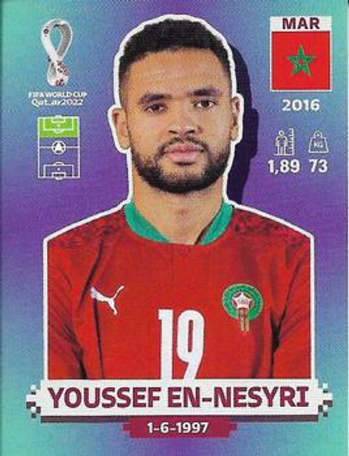 #MAR17 Youssef En-Nesyri (Morocco) Panini Qatar 2022 World Cup Sticker Collection