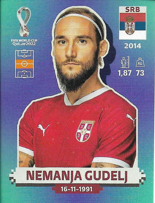 #SRB9 Nemanja Gudelj (Serbia) Panini Qatar 2022 World Cup Sticker Collection