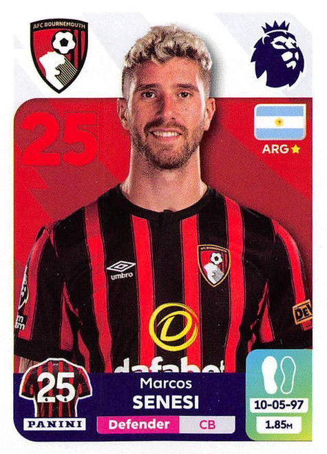#29 Marcos Senesi (AFC Bournemouth) Panini Premier League 2024 Sticker Collection