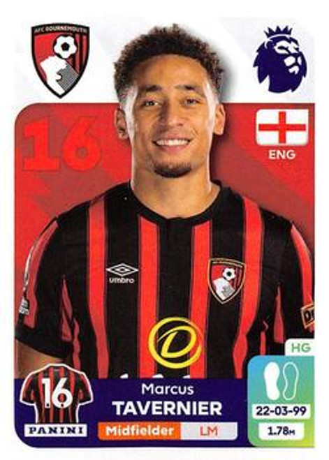 #36 Marcus Tavernier (AFC Bournemouth) Panini Premier League 2024 Sticker Collection