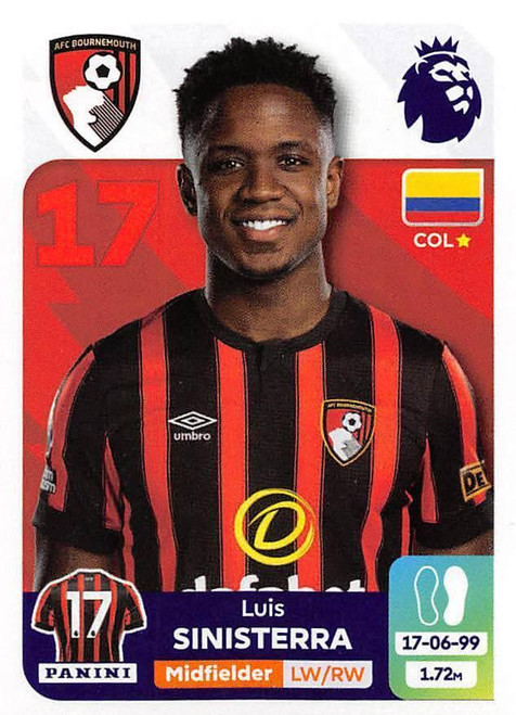 #37 Luis Sinisterra (AFC Bournemouth) Panini Premier League 2024 Sticker Collection