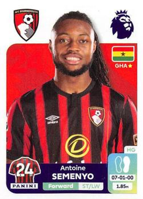 #44 Antoine Semenyo (AFC Bournemouth) Panini Premier League 2024 Sticker Collection