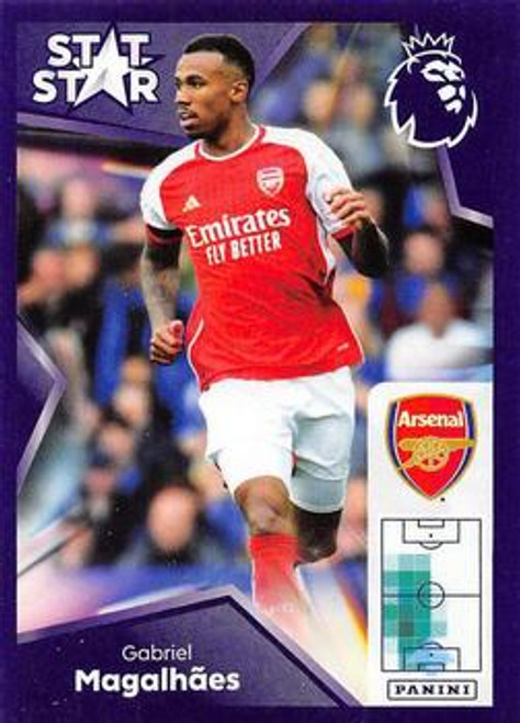 #79 Gabriel Magalhaes STAT STAR (Arsenal) Panini Premier League 2024 Sticker Collection
