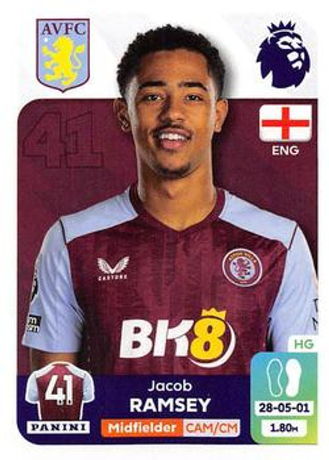 #99 Jacob Ramsey (Aston Villa) Panini Premier League 2024 Sticker Collection