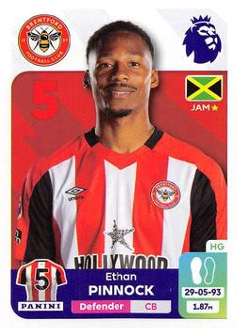 #115 Ethan Pinnock (Brentford) Panini Premier League 2024 Sticker Collection