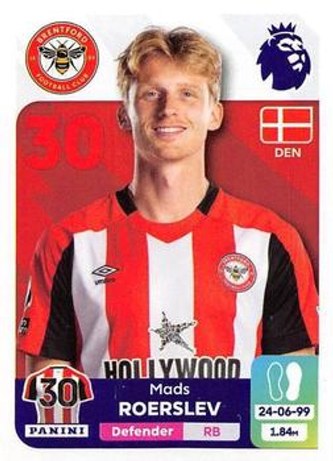 #119 Mads Roerslev (Brentford) Panini Premier League 2024 Sticker Collection