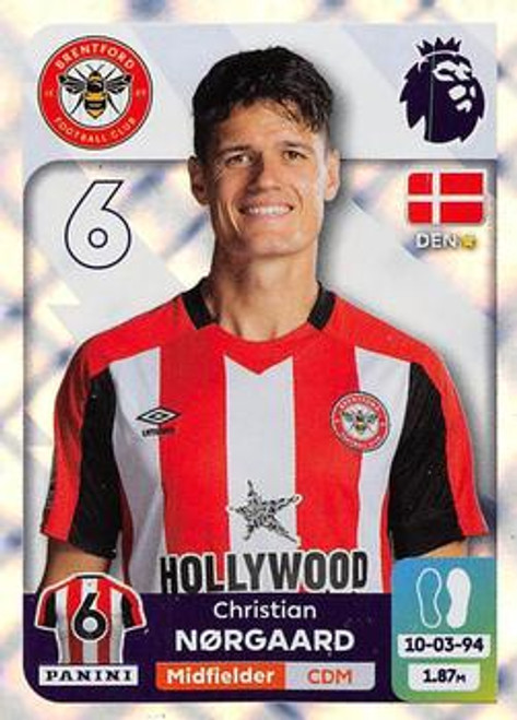 #120 Christian Norgaard (Brentford) Panini Premier League 2024 Sticker Collection