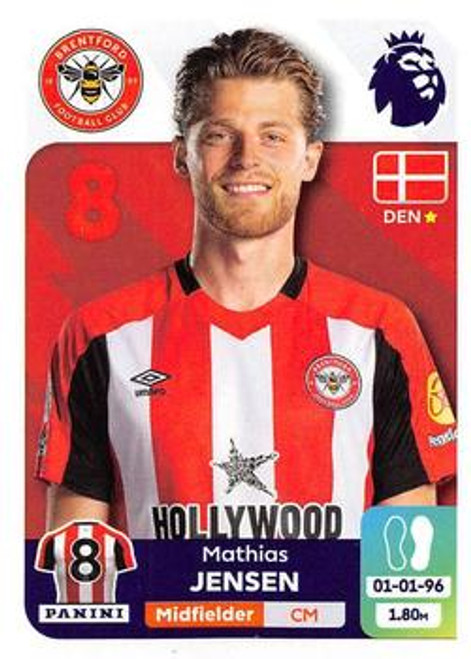 #121 Mathias Jensen (Brentford) Panini Premier League 2024 Sticker Collection