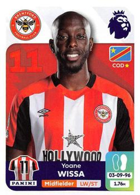 #123 Yoane Wissa (Brentford) Panini Premier League 2024 Sticker Collection