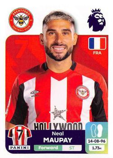 #128 Neal Maupay (Brentford) Panini Premier League 2024 Sticker Collection