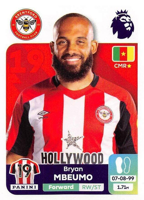 #130 Bryan Mbeumo (Brentford) Panini Premier League 2024 Sticker Collection