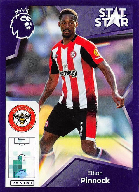 #136 Ethan Pinnock STAT STAR (Brentford) Panini Premier League 2024 Sticker Collection