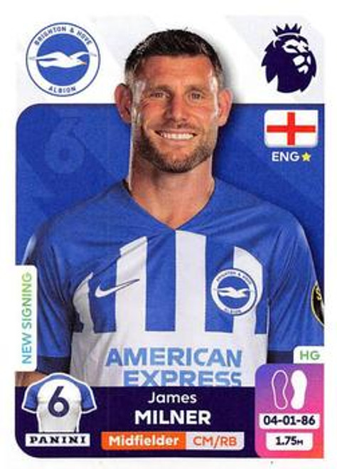 #148 James Milner (Brighton & HA) Panini Premier League 2024 Sticker Collection