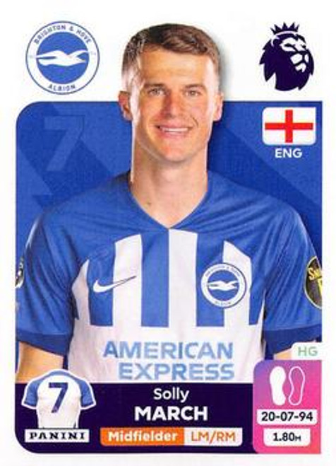 #149 Solly March (Brighton & HA) Panini Premier League 2024 Sticker Collection