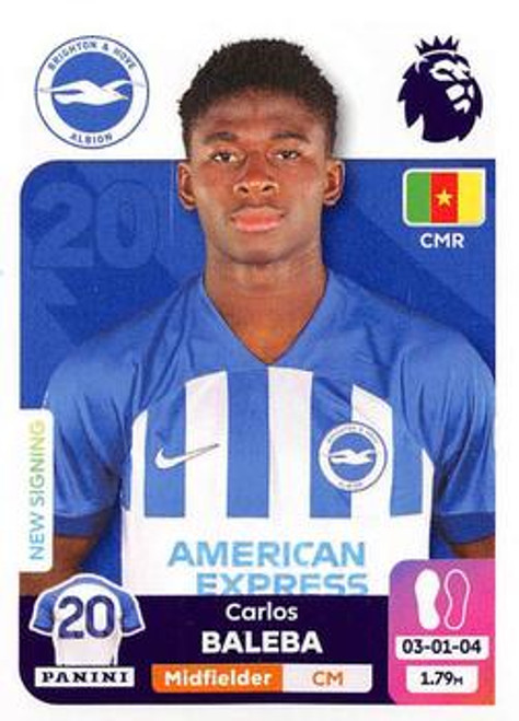 #153 Carlos Baleba (Brighton & HA) Panini Premier League 2024 Sticker Collection