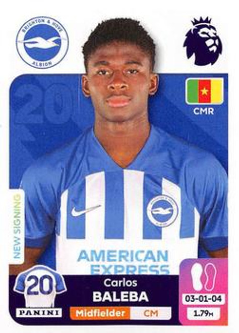 #153 Carlos Baleba (Brighton & HA) Panini Premier League 2024 Sticker Collection #153 Carlos Baleba (Brighton & HA) Panini Premier League 2024 Sticker Collection
