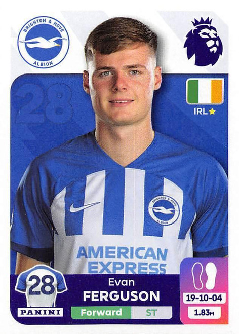 #159 Evan Ferguson (Brighton & HA) Panini Premier League 2024 Sticker Collection