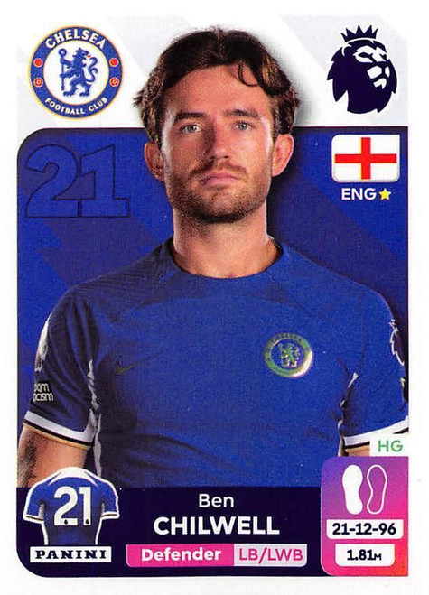 #204 Ben Chilwell (Chelsea) Panini Premier League 2024 Sticker Collection