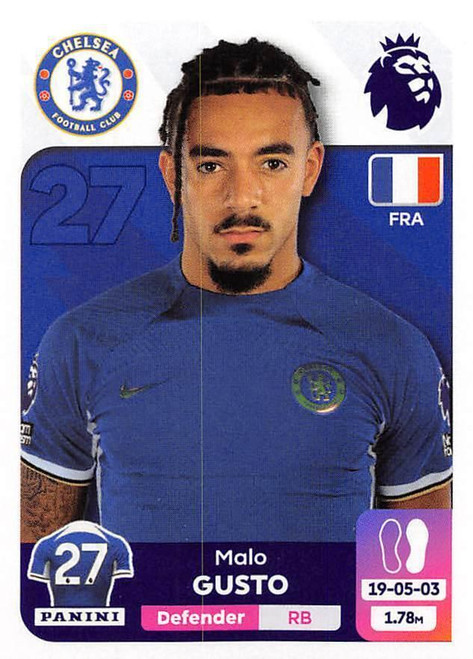 #207 Malo Gusto (Chelsea) Panini Premier League 2024 Sticker Collection #207 Malo Gusto (Chelsea) Panini Premier League 2024 Sticker Collection