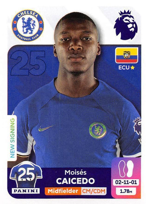 #212 Moises Caicedo (Chelsea) Panini Premier League 2024 Sticker Collection