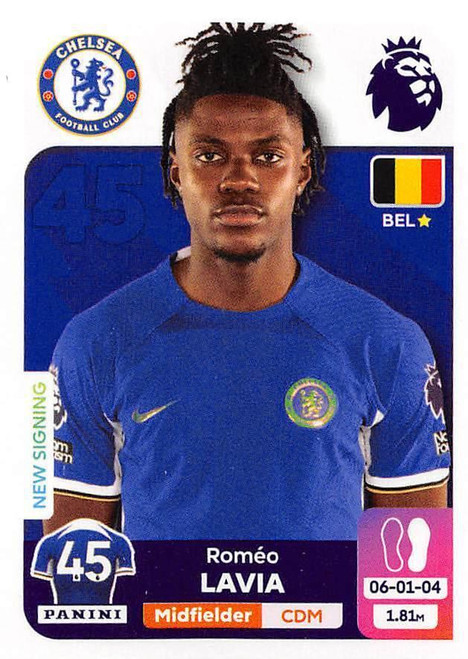 #213 Romeo Lavia (Chelsea) Panini Premier League 2024 Sticker Collection