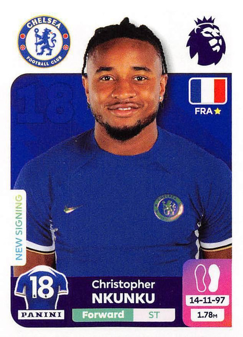 #218 Christopher Nkunku (Chelsea) Panini Premier League 2024 Sticker Collection