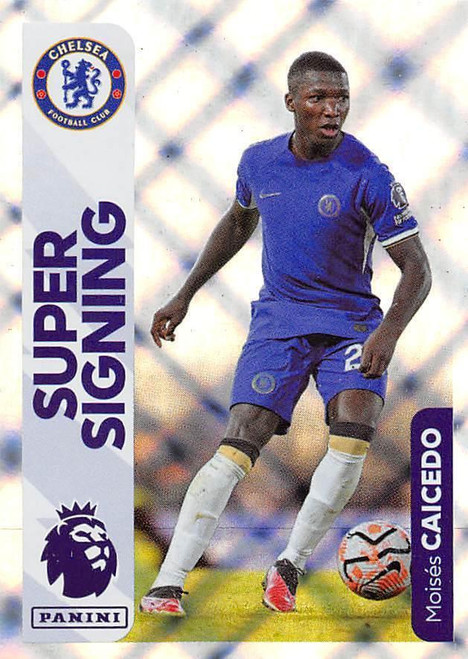 #220 Moises Caicedo SUPER SIGNING (Chelsea) Panini Premier League 2024 Sticker Collection