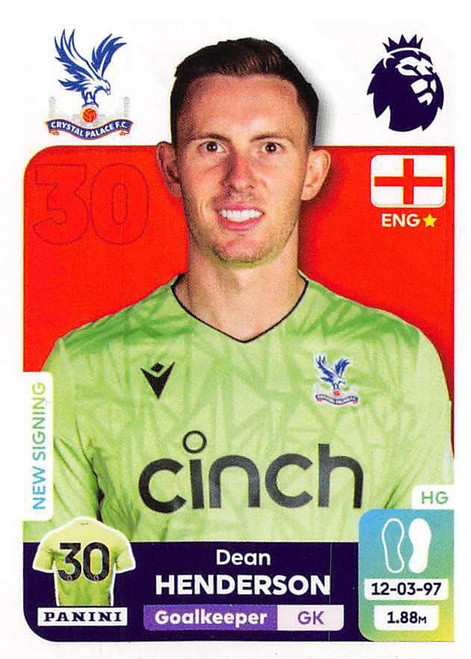 #228 Dean Henderson (Crystal Palace) Panini Premier League 2024 Sticker Collection