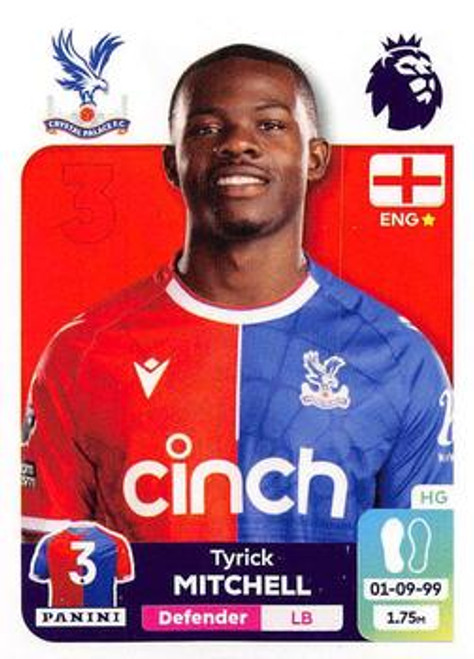#230 Tyrick Mitchell (Crystal Palace) Panini Premier League 2024 Sticker Collection