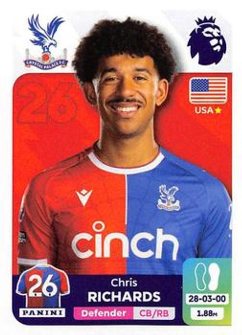#236 Chris Richards (Crystal Palace) Panini Premier League 2024 Sticker Collection