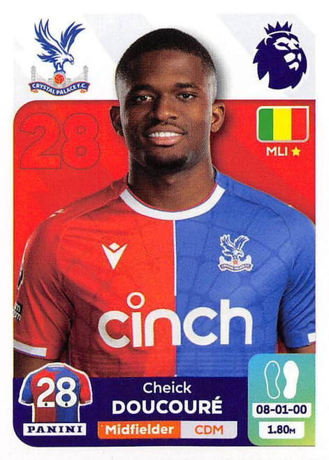 #243 Cheick Doucoure (Crystal Palace) Panini Premier League 2024 Sticker Collection