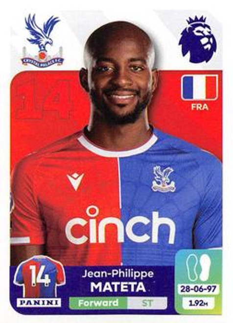 #246 Jean-Philippe Mateta (Crystal Palace) Panini Premier League 2024 Sticker Collection