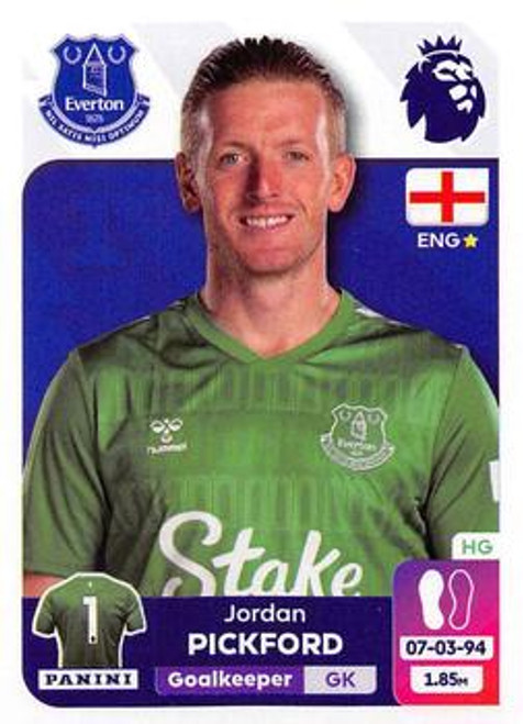 #256 Jordan Pickford (Everton) Panini Premier League 2024 Sticker Collection