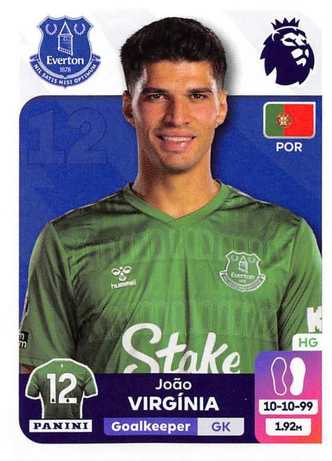 #257 Joao Virginia (Everton) Panini Premier League 2024 Sticker Collection