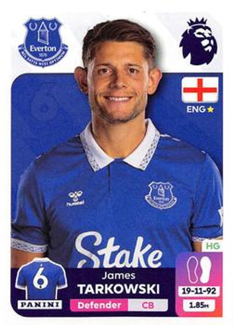 #260 James Tarkowski (Everton) Panini Premier League 2024 Sticker Collection