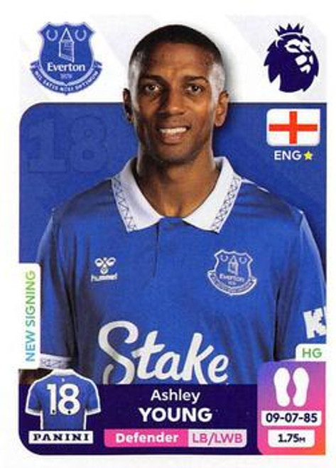 #261 Ashley Young (Everton) Panini Premier League 2024 Sticker Collection