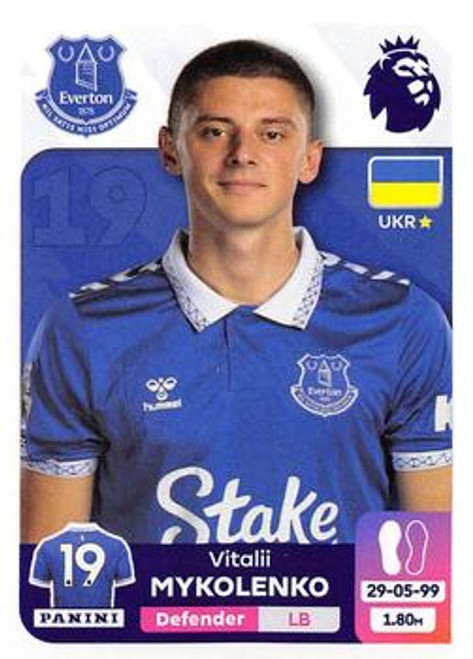 #262 Vitalli Mykolenko (Everton) Panini Premier League 2024 Sticker Collection