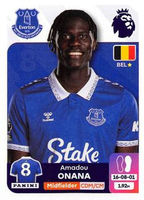 #266 Amadou Onana (Everton) Panini Premier League 2024 Sticker Collection