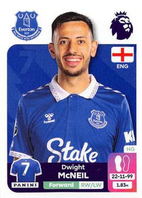 #271 Dwight McNeil (Everton) Panini Premier League 2024 Sticker Collection #271 Dwight McNeil (Everton) Panini Premier League 2024 Sticker Collection