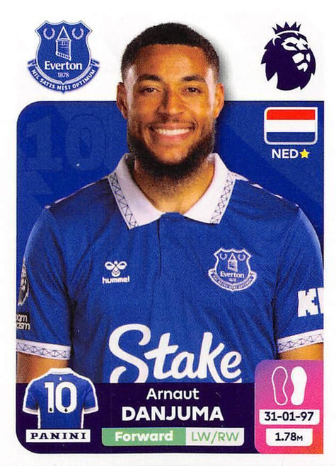 #273 Arnaut Danjuma (Everton) Panini Premier League 2024 Sticker Collection