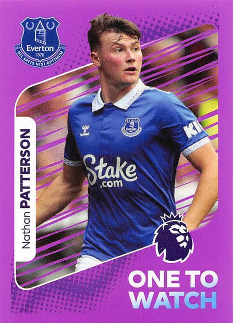 #281 Nathan Patterson ONE TO WATCH (Everton) Panini Premier League 2024 Sticker Collection