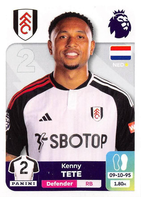 #287 Kenny Tete (Fulham) Panini Premier League 2024 Sticker Collection