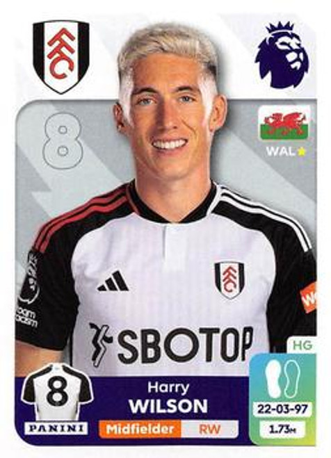 #295 Harry Wilson (Fulham) Panini Premier League 2024 Sticker Collection