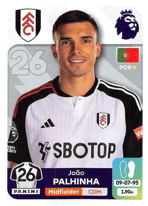 #299 Joao Palhinha (Fulham) Panini Premier League 2024 Sticker Collection